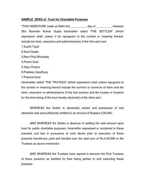changing a charity trust deed.